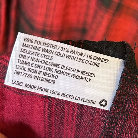 NWT Knox Rose red and black plaid flannel tiered midi dress Size XL - Picture 7 of 9